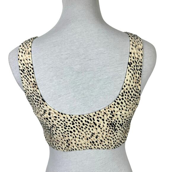 Hollister Swim Animal Print Scoop Neck Ruched Front Pullover Bikini Top - Picture 5 of 8